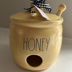 NEW Rae Dunn Yellow HONEY POT BIRDHOUSE Summer 2021 ONLINE Exclusive Bee Ceramic